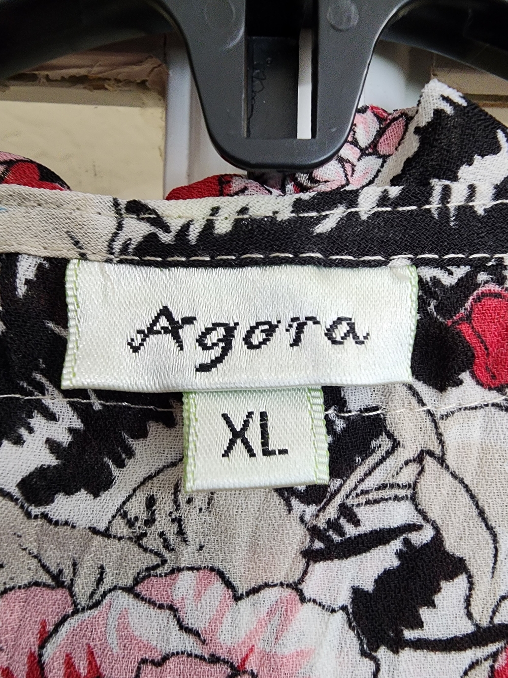 Agora XL Accordion Pleated Boho Floral Fringe Peasant Blouse - Picture 9 of 11
